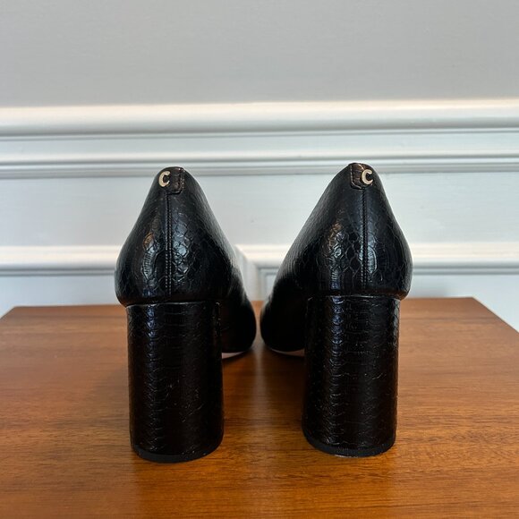 Circus by Sam Edelman Marlee Block-Heel Pumps | Black Crocodile | Size 7 - Picture 3 of 5